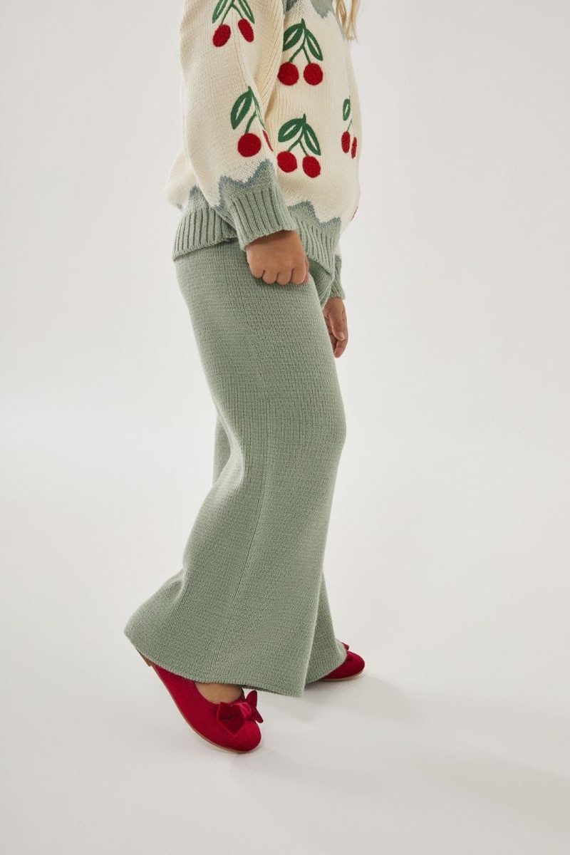 Ensemble fille en maille de line motifs cerises🍒 importé de Turquie