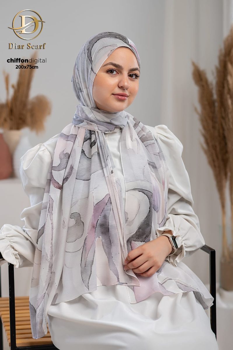 Châle crêpe chiffon gris